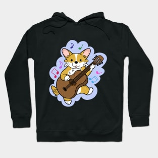 Cute Corgi Play Guitar Hoodie